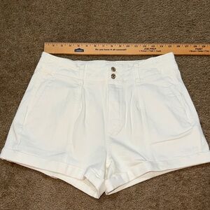 PAIGE High Waist Cuffed White Women's Shorts